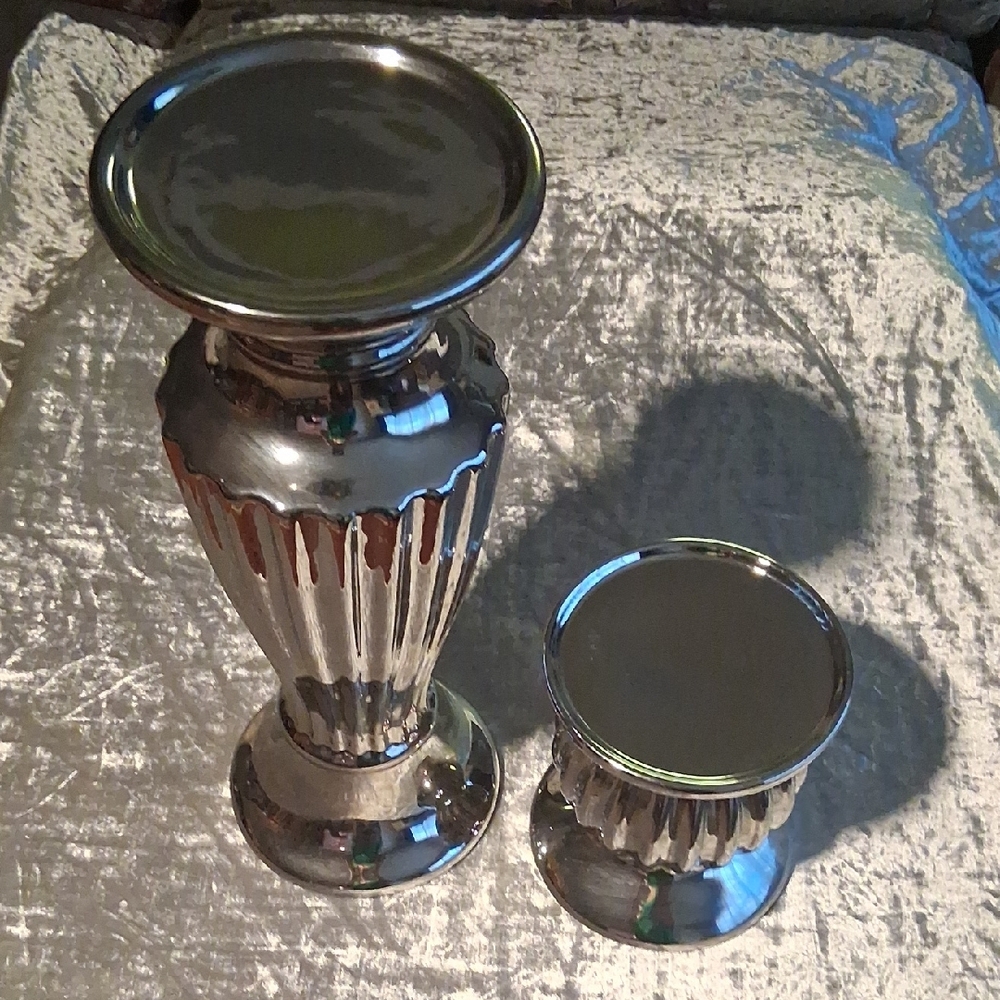 Silver Decorative Vases